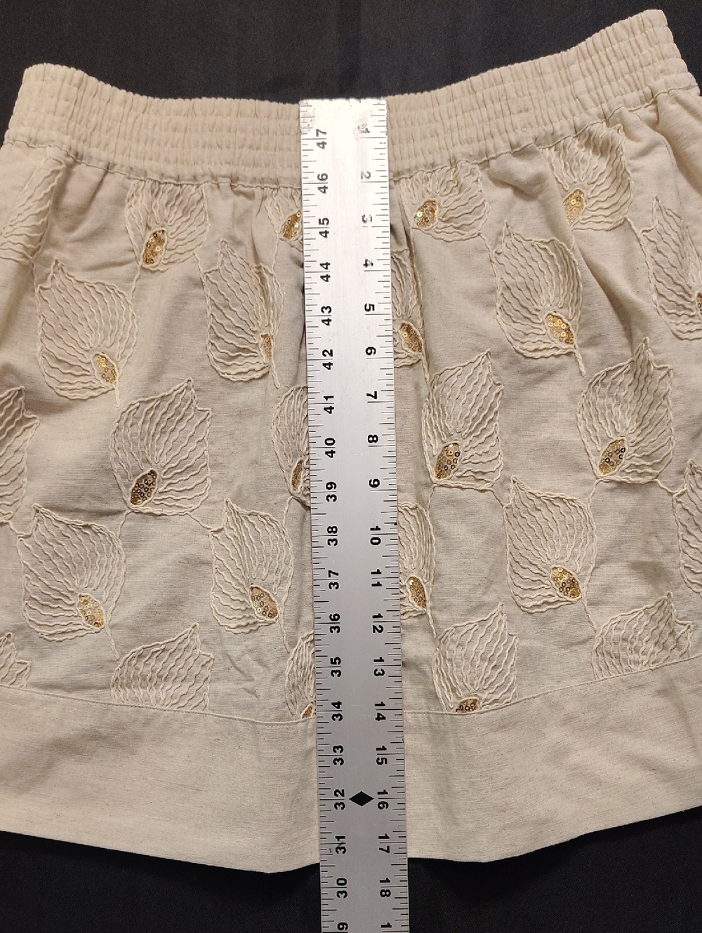 Ciebon Elmira Sequin Linen & Cotton Miniskirt. Size L - Picture 10 of 11